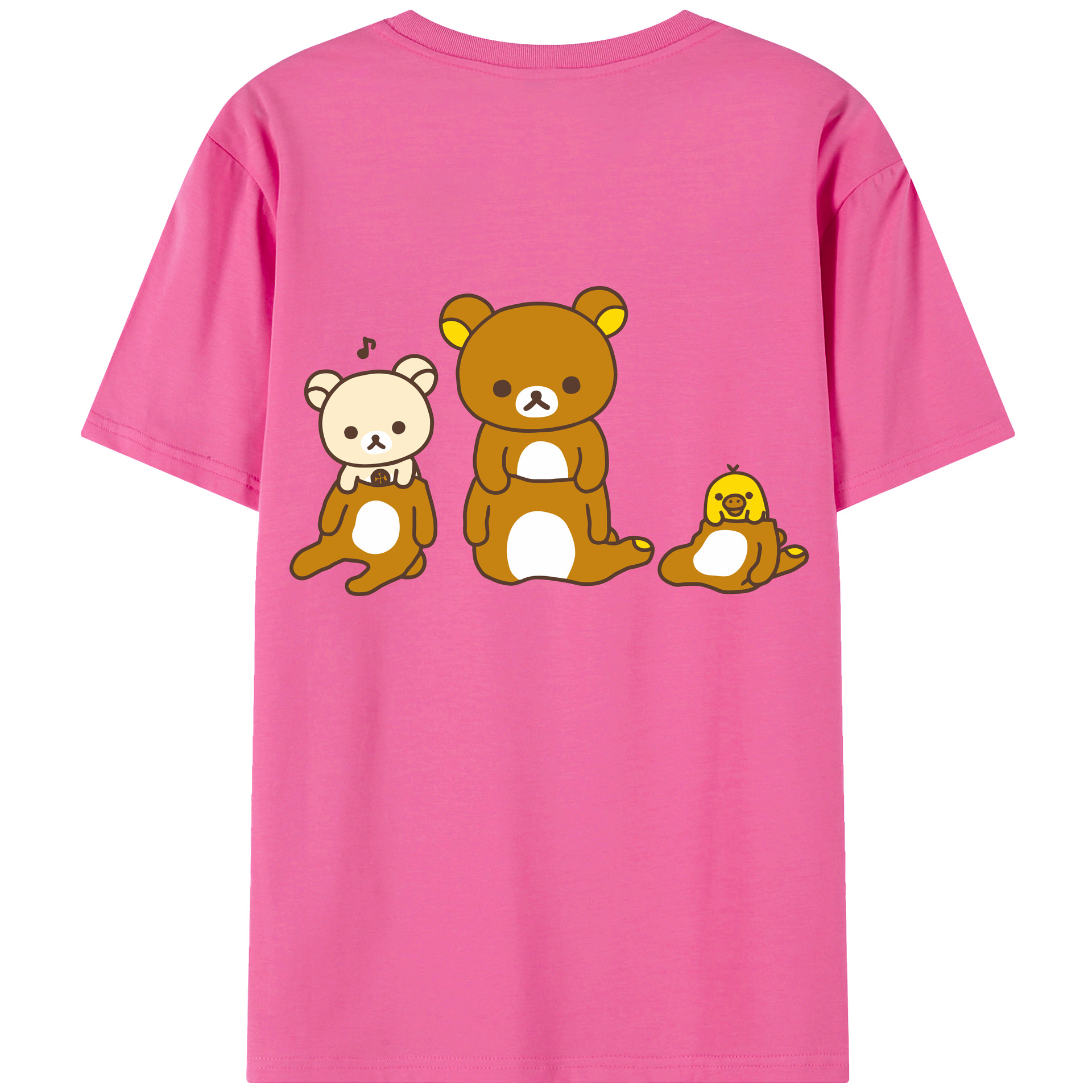 （画像用） リラックマ リラックマ キイロイトリ Rilakkuma Korilakkuma Kiiroitori レディース半袖Tシャツ(バックプリント)